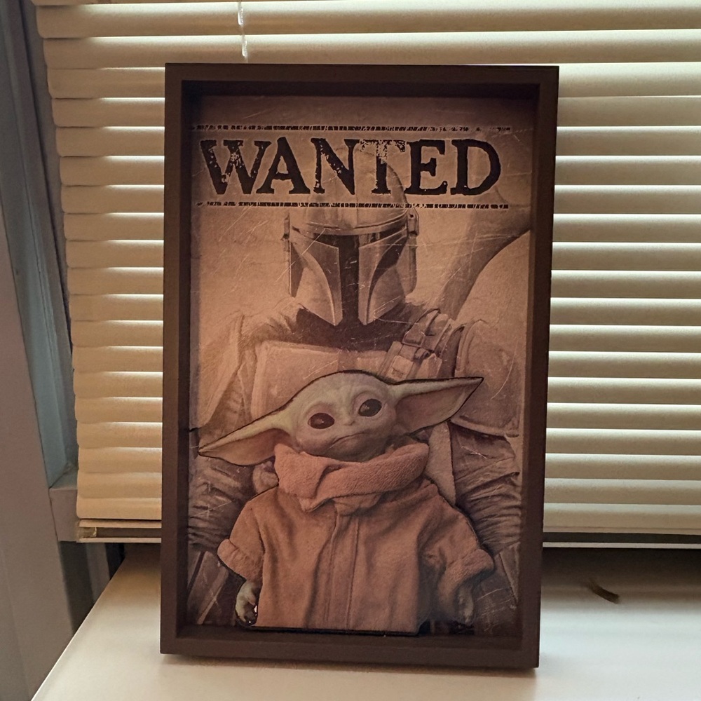 Baby Yoda “Wanted” Wall Art